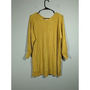 Max Studio Mustard Long Sleeve Knit Top Plus‎ Size Women 1X
